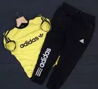Poly Blend Tracksuits for Men (Yellow & Black, XXL)