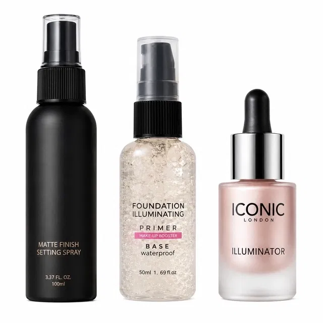 Makeup Fixer, London + Hi lighter + Bottle Primer, Pack of 3