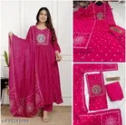 Printed Acrylic Kurta Set for Women 
