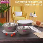Stainless Steel Serving & Mixing Microwave Safe Bowls Set 