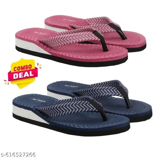 EVA Flip-flops for Women (Pink, 5) Pack of 2