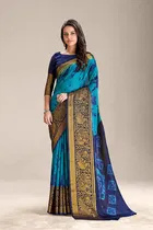 Moss Chiffon Printed Saree for Women 