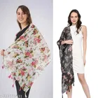 Chiffon Scarves for Women, Multicolor, Pack of 2