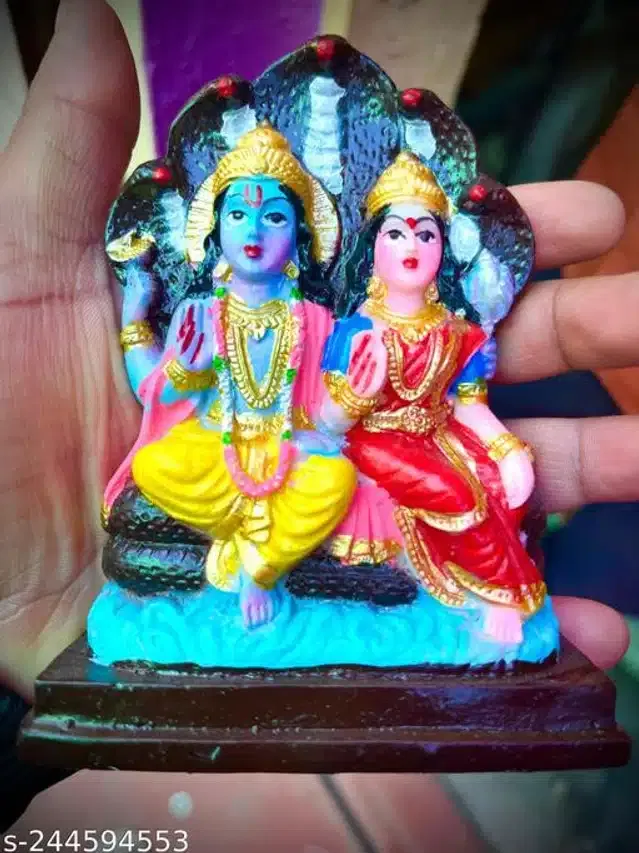 Vishnu Laxmi Idol (Multicolor)