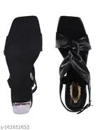 Shoetopia Block Heel Sandals - Black, IND-8