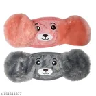 Fur Earmuffs for Kids (Pink & Black, 3-4 Years) (Pack of 2)