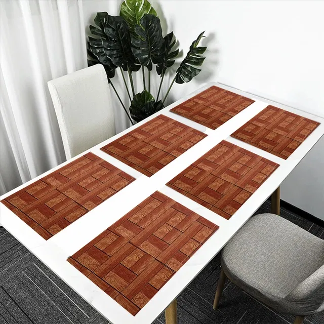PVC Printed Dining Table Placemats (Multicolor, 30x45 cm) (Pack of 6)