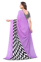 Women Georgette Printed Saree With Unstitched Blouse 