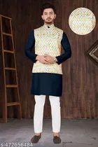 Solid Show Button Koti for Men 
