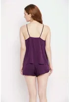 Satin Solid Babydoll for Women 