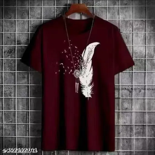 Premium Quality Polyester T-Shirt for Men ,Maroon (XXL)