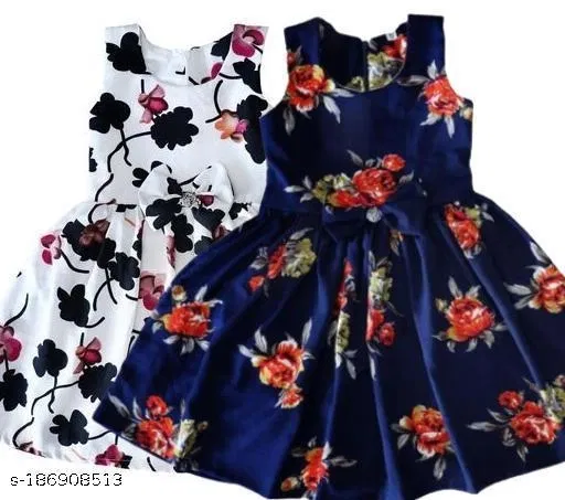 Party Frock for Girls (White, 4-5 Years)