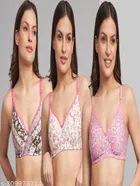 Cotton Blend Printed Padded Bra for Women 