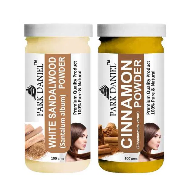Park Daniel Premium White Sandalwood Powder & Cinnamon Powder (Pack Of 2, 100 g) (SE-1146)