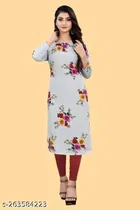 Crepe Printed Kurti for Women 