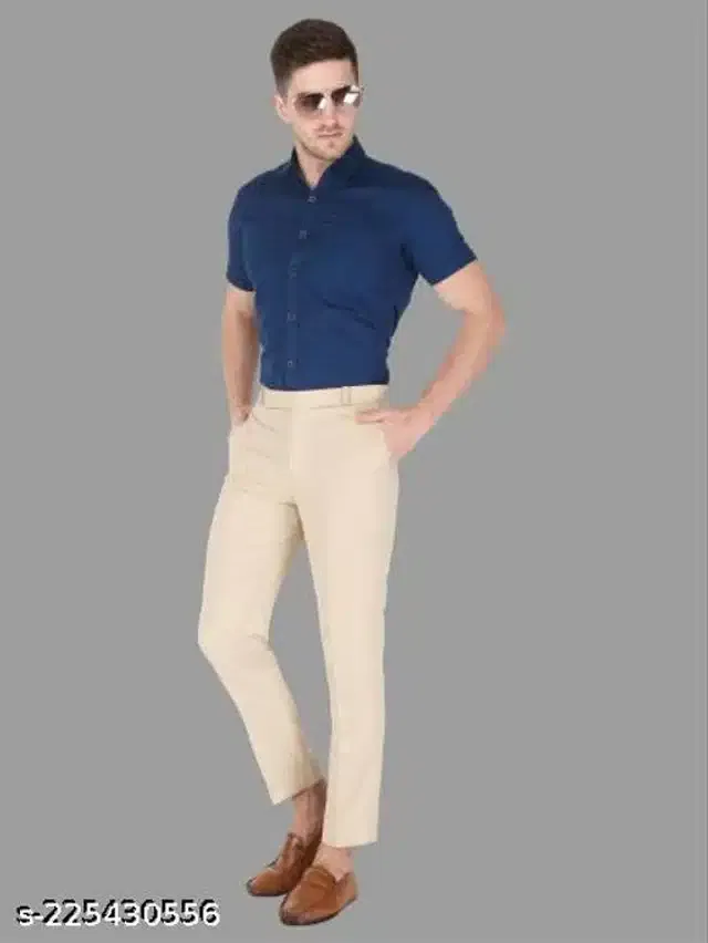 Viscose Rayon Trouser for Men (Cream, 28)