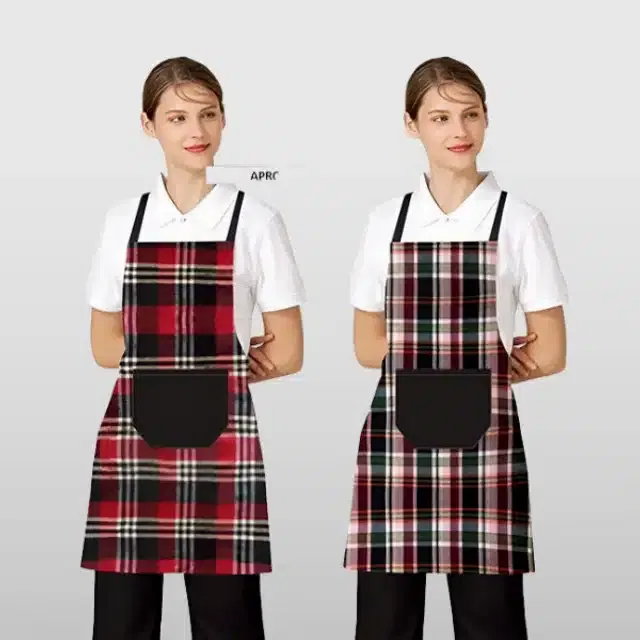 Cotton Kitchen Aprons (Multicolor, Pack of 2)