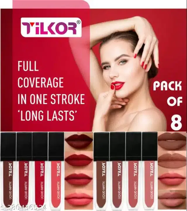 Til Kor Liquid Lipsticks (Multicolor, Pack of 8)