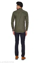 Cotton Blend Checked Shirt for Men, D-Green 