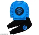 Hosiery Cotton Full Sleeves T-Shirt with Pant Clothing Set for Kids 