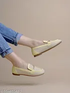 Solid Synthetic Loafers for Women 