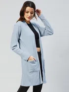 Pure Cotton Solid Shrug for Women (Sky Blue, Free Size)