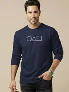 Polyester Printed T-shirt for Men, Navy Blue 