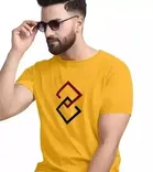 Men's Round Neck Printed T-Shirts - Pack of 2, Peach & Yellow, XL