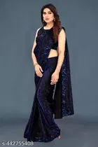 Lycra Sequence Saree for Women 
