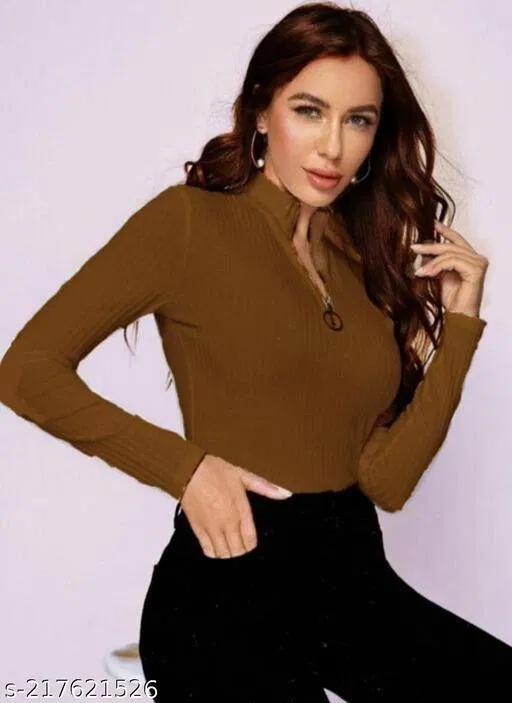 Casual Kurti and Pyjama Set for Women (Brown, S)