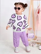 Cotton Blend Printed Clothings Set for Girls,  