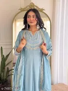 Embroidered Anarkali Kurta Set for Women 