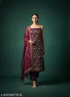 Embroidered Floral Patiala Suit for Women 