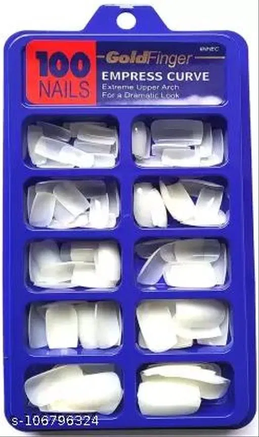 100 Pcs Fake Nails with Glue, Multicolor, Set of 1