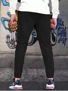 Polyblend Printed Trackpants for Men, Navy Blue & Black, Pack of 2 