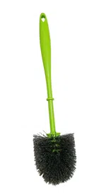 Plastic Heavy Duty Round Toilet Brush with Long Handle (Green)