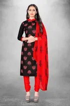 Cotton Slub Unstitched Dress Material for Women 