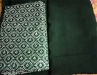 Georgette Solid Saree For Women, Green