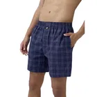 Polycotton Checkered Boxer for Men (Blue, XXL)