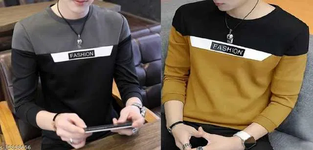 Ruggstar Cotton Blend Men's T-Shirt (Pack of 2) (Multicolor, L) (FC-107)