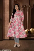 Floral Printed Cotton Kurti for Women, Pack of 2 