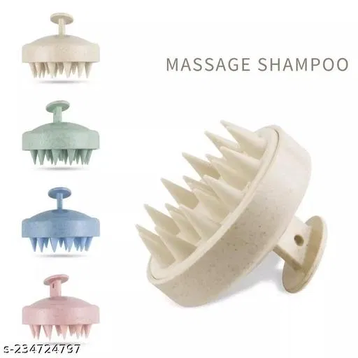 Cross effect Hair Scalp Massager Shampoo Brush, [Wet & Dry] Manual Head Scalp Massage Brush, Soft Silicone Bristles Care for The Scalp, Exfoliate and Remove Dandruff  Random Color
