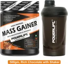 POWERLIFT for Muscle Protein Powder with Shaker Weight Gainers/Mass Gainers (500 g, Rich Chocolate) Pack of 1