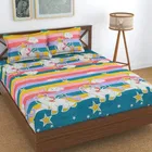 Glace Cotton Printed Double Bedsheet with Two Pillow Covers 