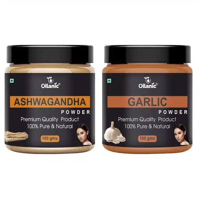 Natural Ashwagandha & Garlic Powder for Skin & Hair (Pack of 2, 100 g)