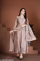 Vichitra Silk Kurta Set for Women 