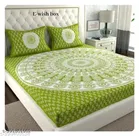 Cotton Queen Bedsheet with 2 Pillow Cover 