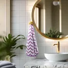 Safina Hand & Bath Towel Set Pack of 2 Chevron Lavender