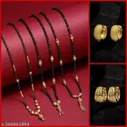 Alloy 3 Pcs Mangalsutra with 2 Pair Earrings for Women 