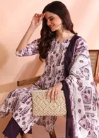 Cotton Printed Women's Kurta with Pant & Dupatta Set 